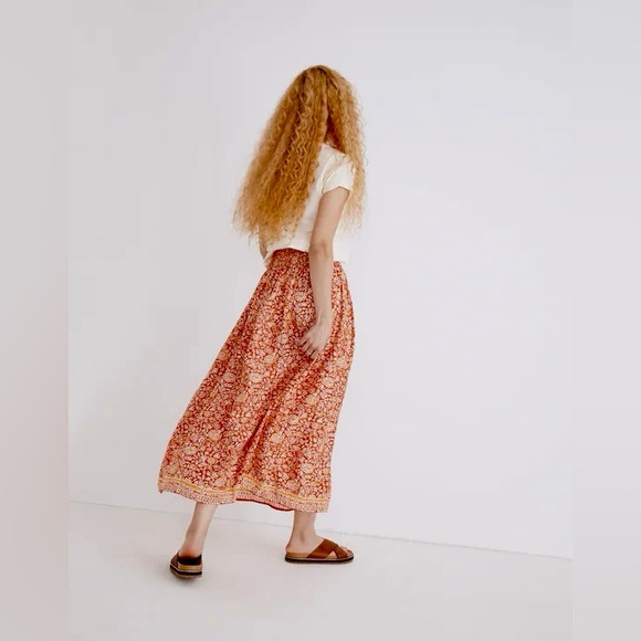 New! Natalie Martin Orange Floral Silk Bella Maxi Skirt 🧡 Small - Picture 6 of 16